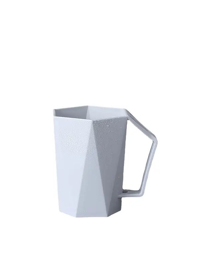 White Toothbrush Cup Holder With Handle Durable Plastic Bathroom Organizer Wall Mounted - Image 5